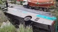 WATCH | Bus Overturns At ORR, Five Injured But All Escaped