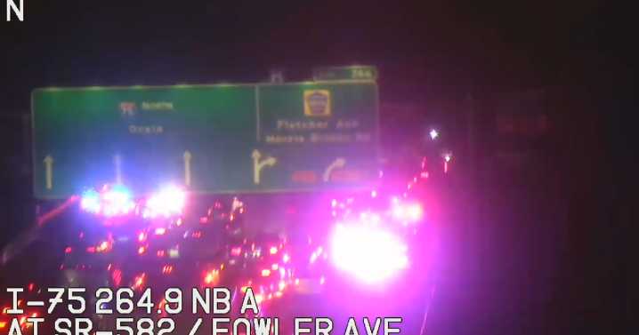3-vehicle crash on I-75 in Hillsborough County leaves 1 dead, 1 injured: FHP