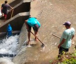 Realizan mantenimiento en el dique La Trilla