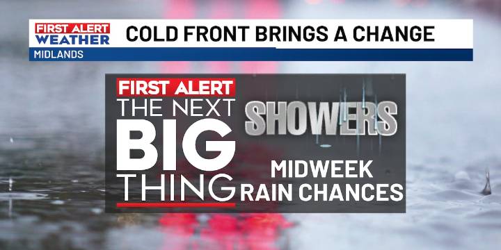 FIRST ALERT: Midweek cold front brings us a change to our forecast pattern