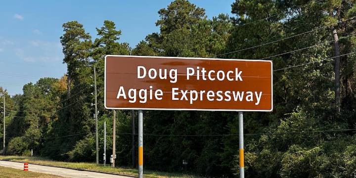 Portion of Brazos Valley highway dedicated to Aggie Doug Pitcock