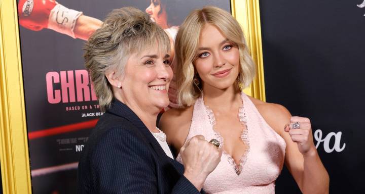 Sydney Sweeney Puts Her Fist Up With Christy Martin at ‘Christy’ Premiere During AFI Fest 2025 | Antony Partos, Ben Foster, Bill Kelly, Christy, Christy Martin, Coleman Pedigo, David Michod, Jess Gabo