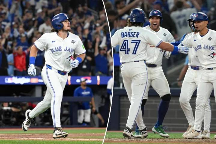 Addison Barger smacks grand slam in nine-run Blue Jays inning in World Series