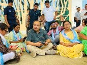 Trinamool delegation heads to Tripura after violence:Police stop TMC’s delegation from visiting site where AITC office was vandalised; delegation stages dharna outside airport