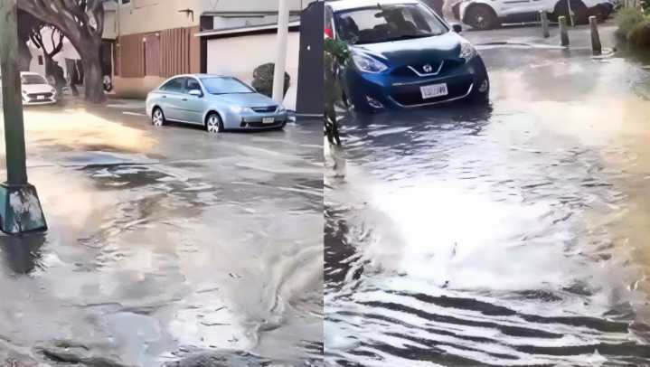 Fuga de agua potable inunda calles y edificios en la Portales, CdMx; vecinos exigen "reparació...