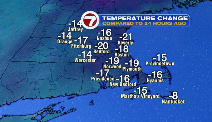 Temperatures tumble, tracking coastal storm