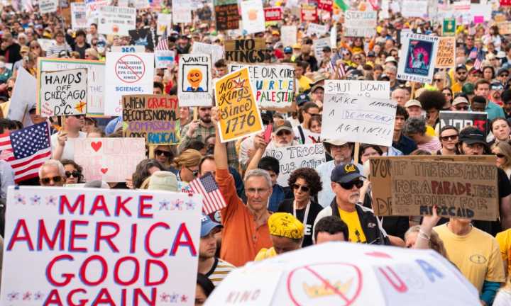 'No Kings' protests against Trump bring a street party vibe to cities nationwide