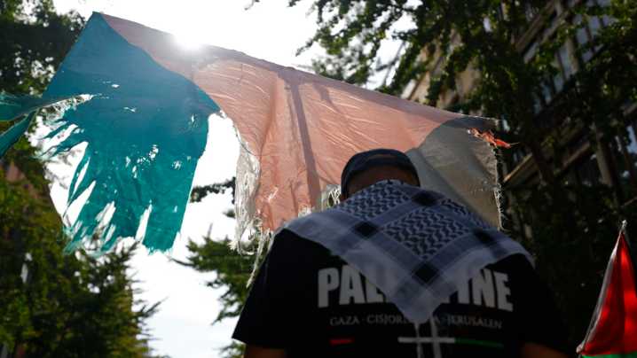 Manifestación en Granada de apoyo a Palestina durante la Huelga General