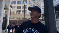 Detroit's iconic whale mural artist paints Lions tribute in Clawson