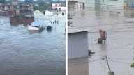 Dos abuelitos quedan atrapados por inundaciones en Poza Rica; vecinos claman ayuda para su rescate