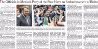 Morena, austeridad de dientes  para afuera; censura el NYT