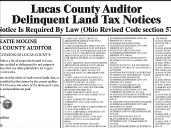 2025 Lucas County Auditor Delinquent Land Tax Notices