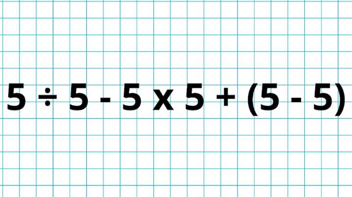 ¿Cuánto es 5 ÷ 5 - 5 x 5 + (5 - 5)? La cuenta matemática que pone a prueba a los genios