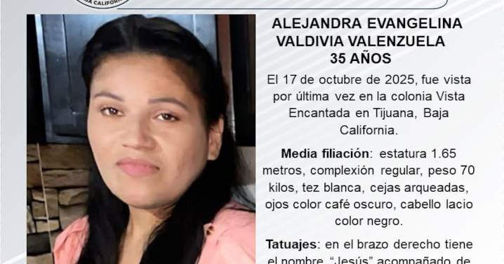 Se busca a Alejandra Evangelina Valdivia Valenzuela de 35 años de edad.