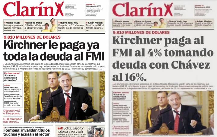 Milei compartió una tapa de diario falsa para criticar al kirchnerismo
