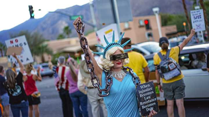 "No Kings Day" rally at Sunrise Park in Palm Springs