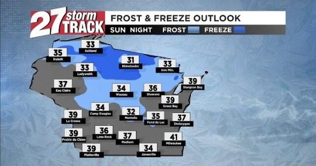 Skies clear throughout the day and staying cooler