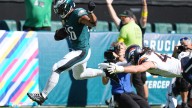 Eagles' Saquon Barkley, ignored in second half, has an A.J. Brown moment