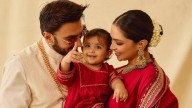Daughter Dua poses with parents Deepika and Ranveer for post with Diwali wishes