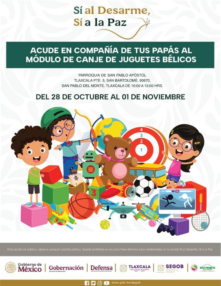 Tlaxcala impulsa el desarme voluntario para construir la paz