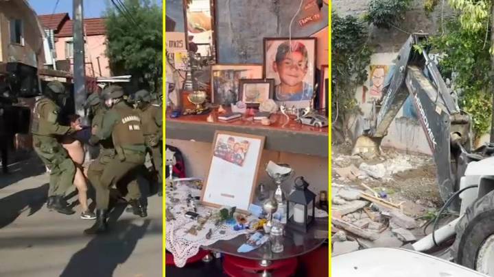 Dejaban llaves de autos robados como ofrendas: Demolición de animita en La Florida termina con incidentes