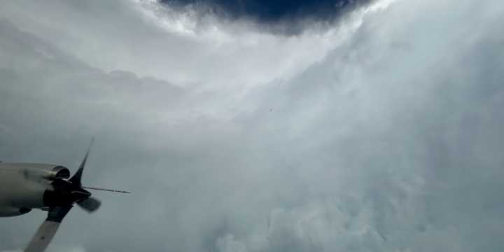 NOAA Hurricane Hunters fly into the eye wall of the Category 5 Melissa