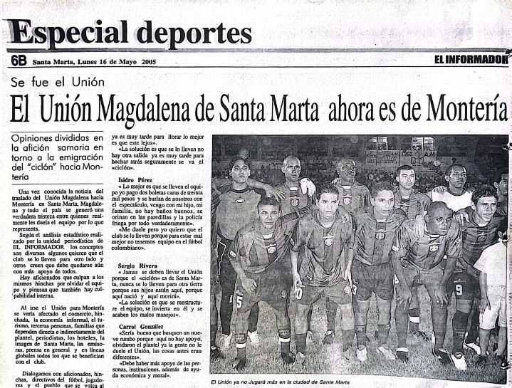 El día en que Santa Marta lloró al ‘Ciclón’: cuando el Unión Magdalena se fue a Montería