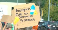 Protesters gather outside World Dairy Expo to support immigrant workers