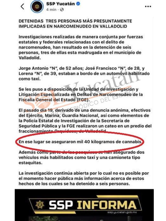 Garrafal error de la SSP Yucatán