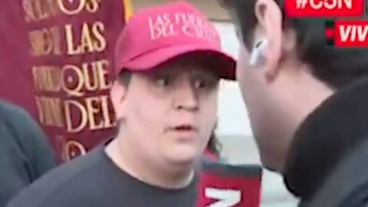 Libertarios increparon a Lautaro Maislin en la previa al acto de Milei