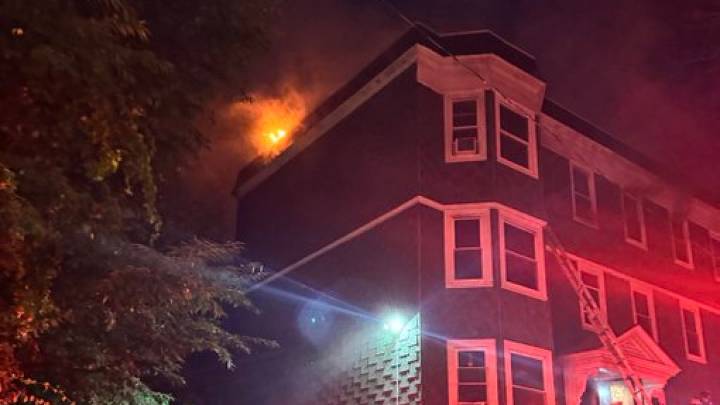 Boston firefighters battle Dorchester house fire Wednesday