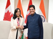 Piyush Goyal welcomes Canada's Foreign Minister