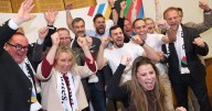 Munich's mayor celebrates victory in a vote on bidding for the Olympics