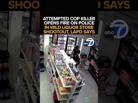 LAPD bodycam video shows dramatic shootout at liquor store