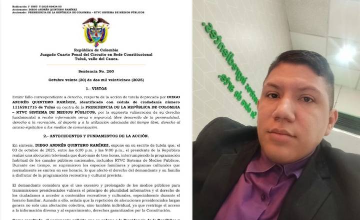 Estudiante tulueño ganó tutela al presidente Petro