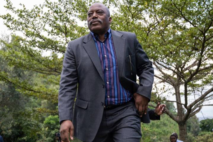 Former Congo leader Kabila appears at Kenya political meeting despite absentia death sentence