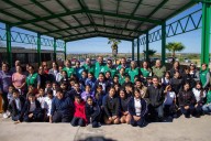 Autoridades supervisan obra de techo estructural en Escuela Secundaria Técnica del Estado