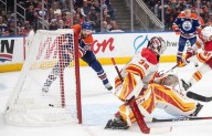 Leon Draisaitl scores his 400th NHL goal in the Oilers' opener against the Flames