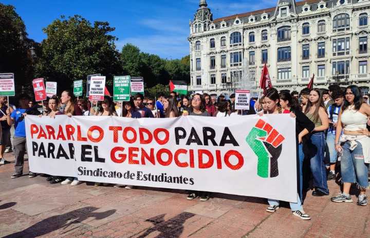 Cientos de estudiantes se manifiestan contra el «genocidio» en la franja de Gaza