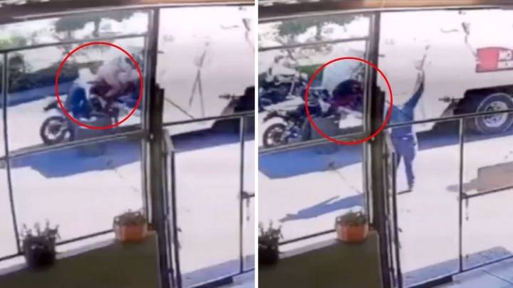 Motociclistas chocan contra camión de basura y terminan dentro del contenedor en Tonalá