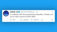 In Show Of Solidarity, COVID-19 Vows Not To Infect Anyone Protesting Inequality