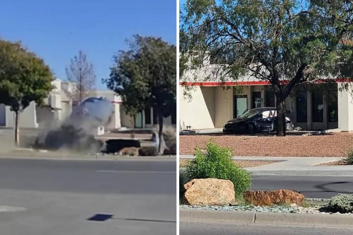 Video: Adulto mayor vuelca en su auto y se impacta contra edificio en El Paso