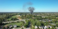 Drone footage of massive Lexington fire