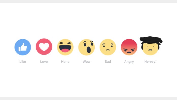 Facebook Introduces New 'Heresy!' Reaction Button