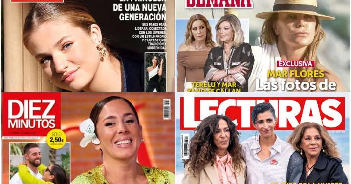 Estas son las portadas de las revistas de la prensa rosa de hoy: la princesa Leonor, Mar Flores y Anabel Pantoja