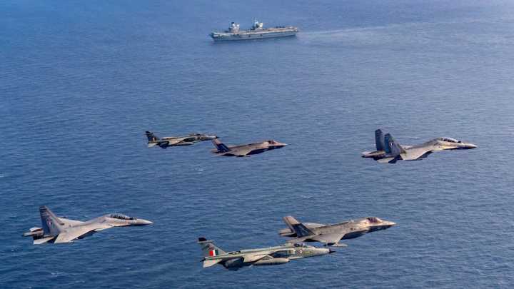 IAF’s Sukhois, Jaguars join F-35Bs from HMS Prince of Wales for joint exercise in Indian Ocean Region