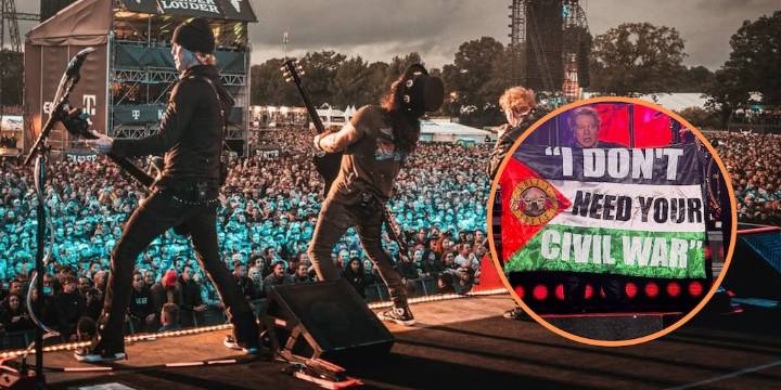 Guns N’ Roses pidió el fin de la guerra en Gaza con bandera palestina en su concierto en Bogotá