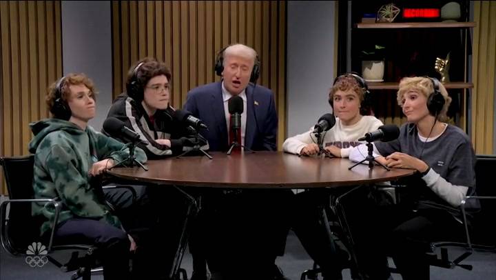 El Trump de James Austin Johnson culpó a una figura infame de arruinar sus posibilidades de aparecer a las puertas del firmamento.