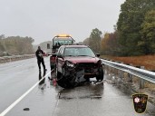 Minor injuries reported after car crashes into tractor