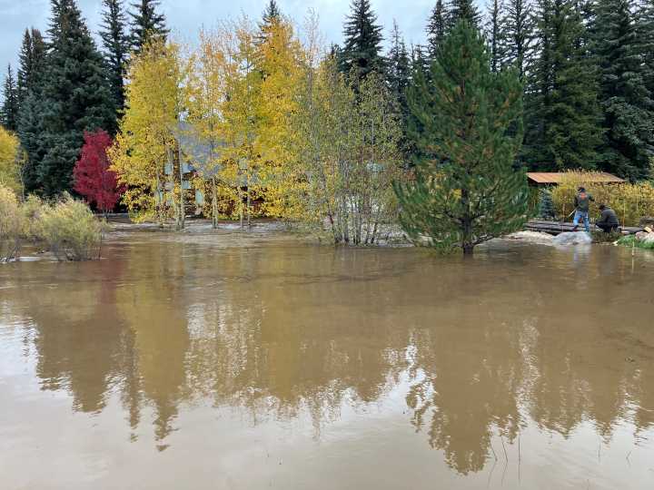 Evacuation routes blocked by raging Vallecito Creek in southwest Colorado